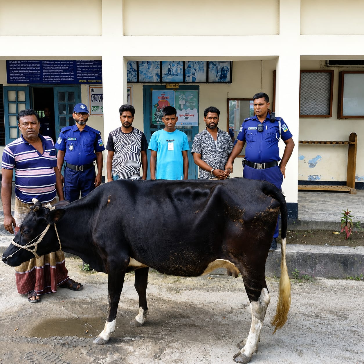 প্রযুক্তির নিখুঁত ব্যবহার: নেত্রকোনা পুলিশের সফল অভিযানে শেরপুর থেকে চোর গ্রেফতার, চোরাই গরু উদ্ধার। 