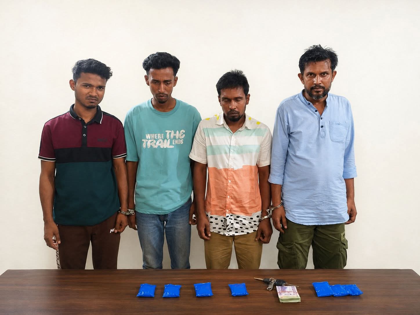 ​নেত্রকোনায় মাদকবিরোধী বিশেষ অভিযানে ১,১৯০ পিস ইয়াবাসহ চার মাদক কারবারিকে গ্রেপ্তার করেছ।