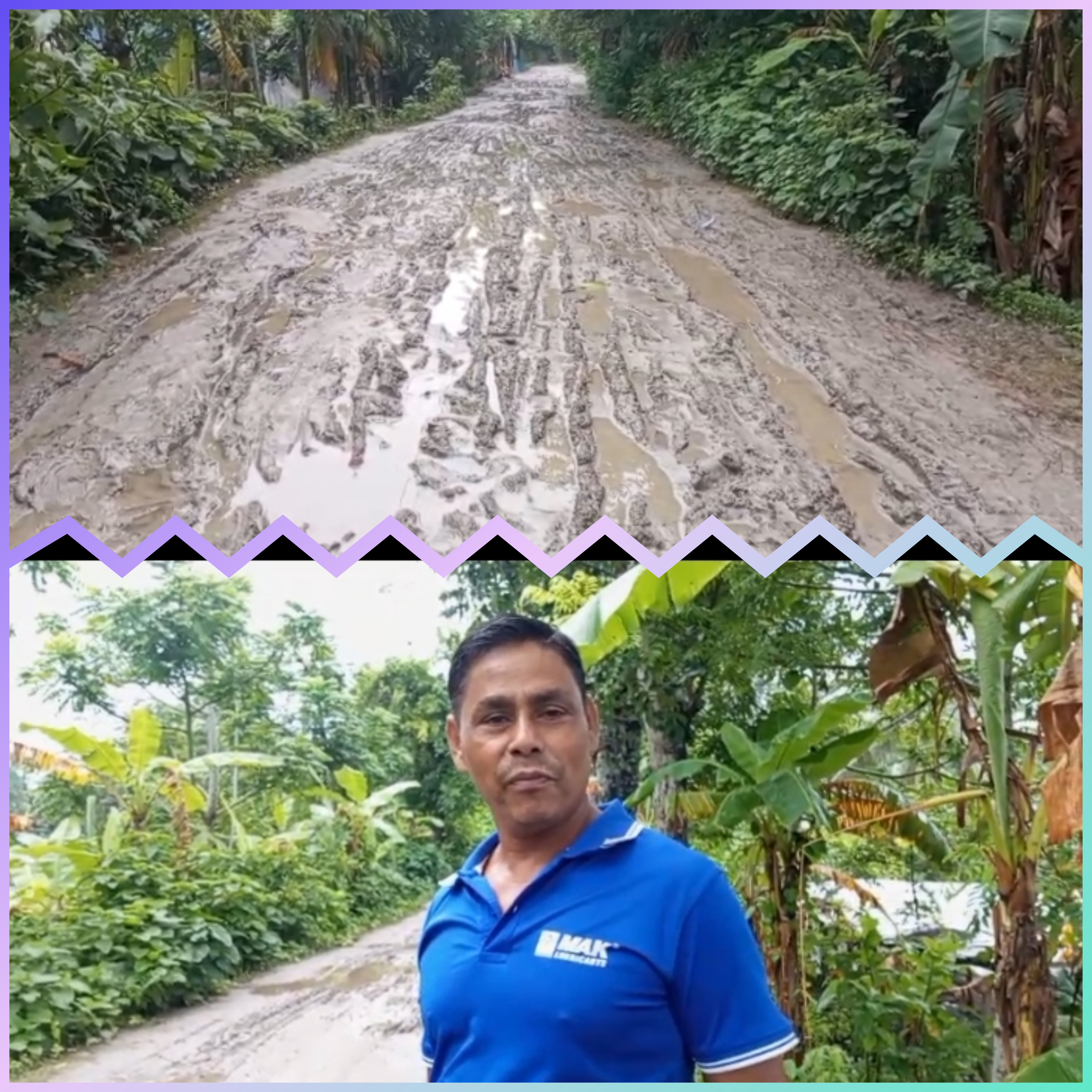 বরিশালের উজিরপুরে সাতলা-শিবপুর সড়কের বেহাল দশা, দুর্ভোগে কয়েক হাজার মানুষ।